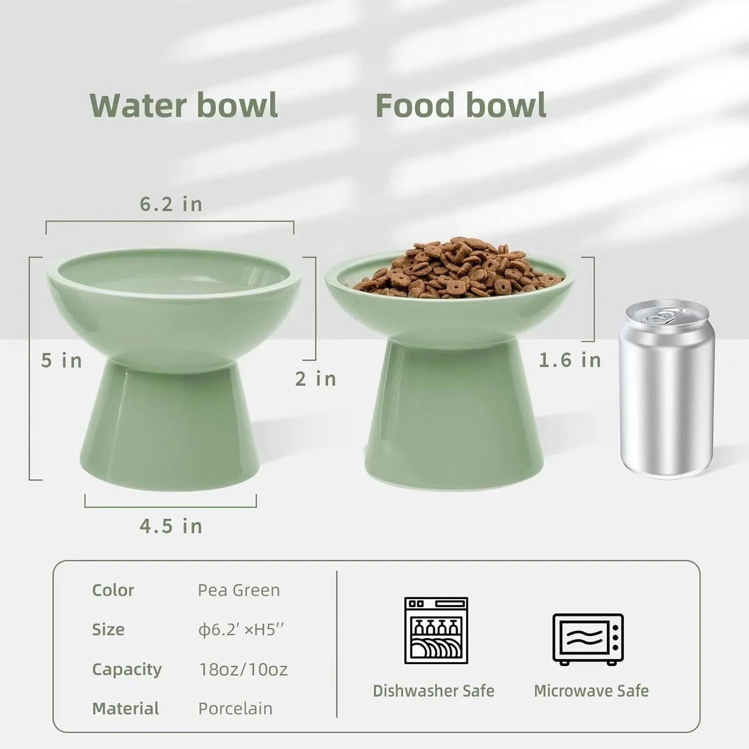 Blue elevated ceramic cat bowl with wide shallow dish for food or water.