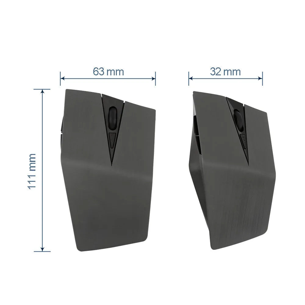 Wireless invisible mouse in metallic finish with USB receiver for laptop connectivity