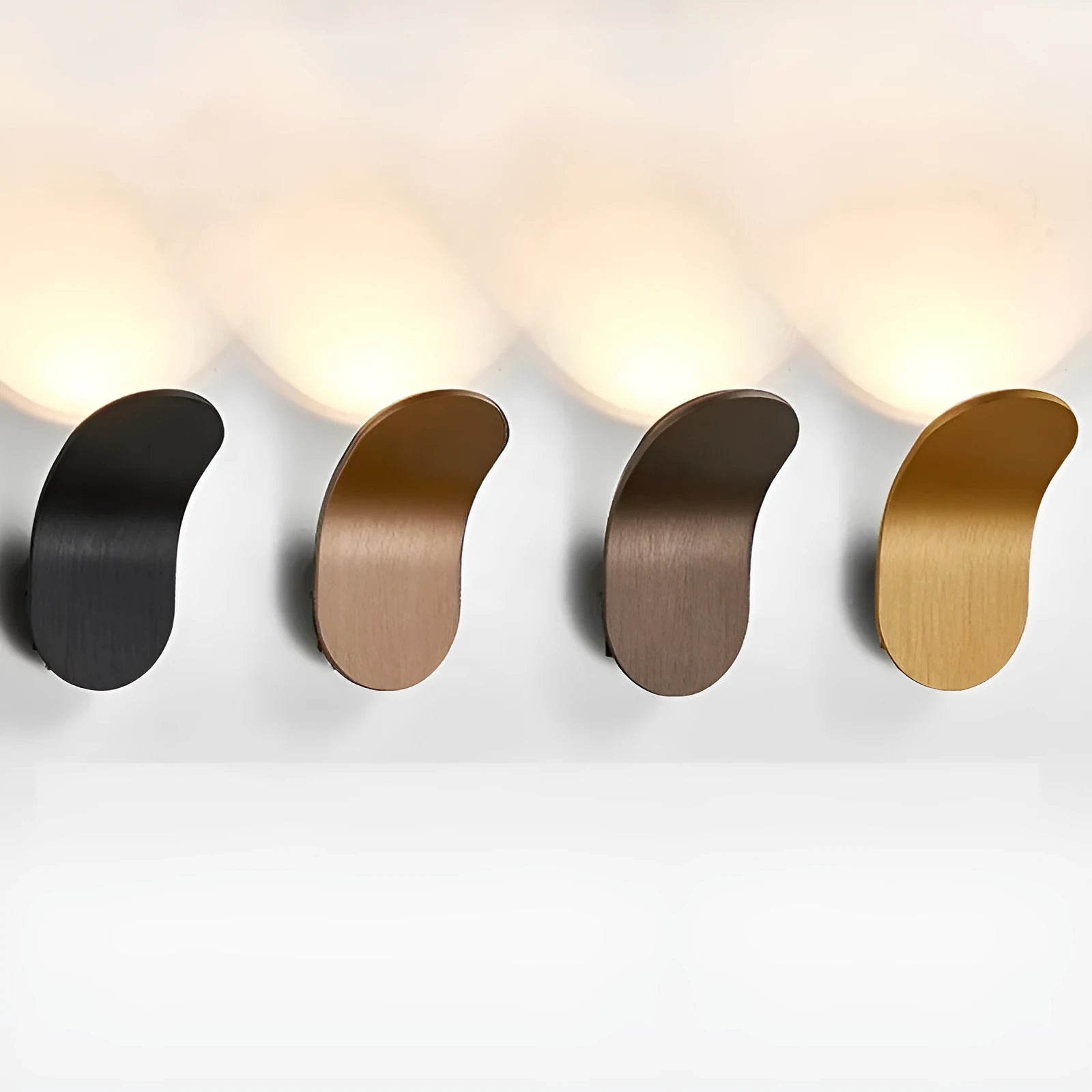 Modern simple wall lamp in brushed gold finish mounted on living room wall