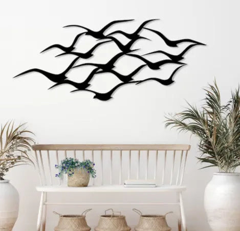 Seagull metal flying bird wall decoration in modern simplicity style for garden, office, or hotel wall