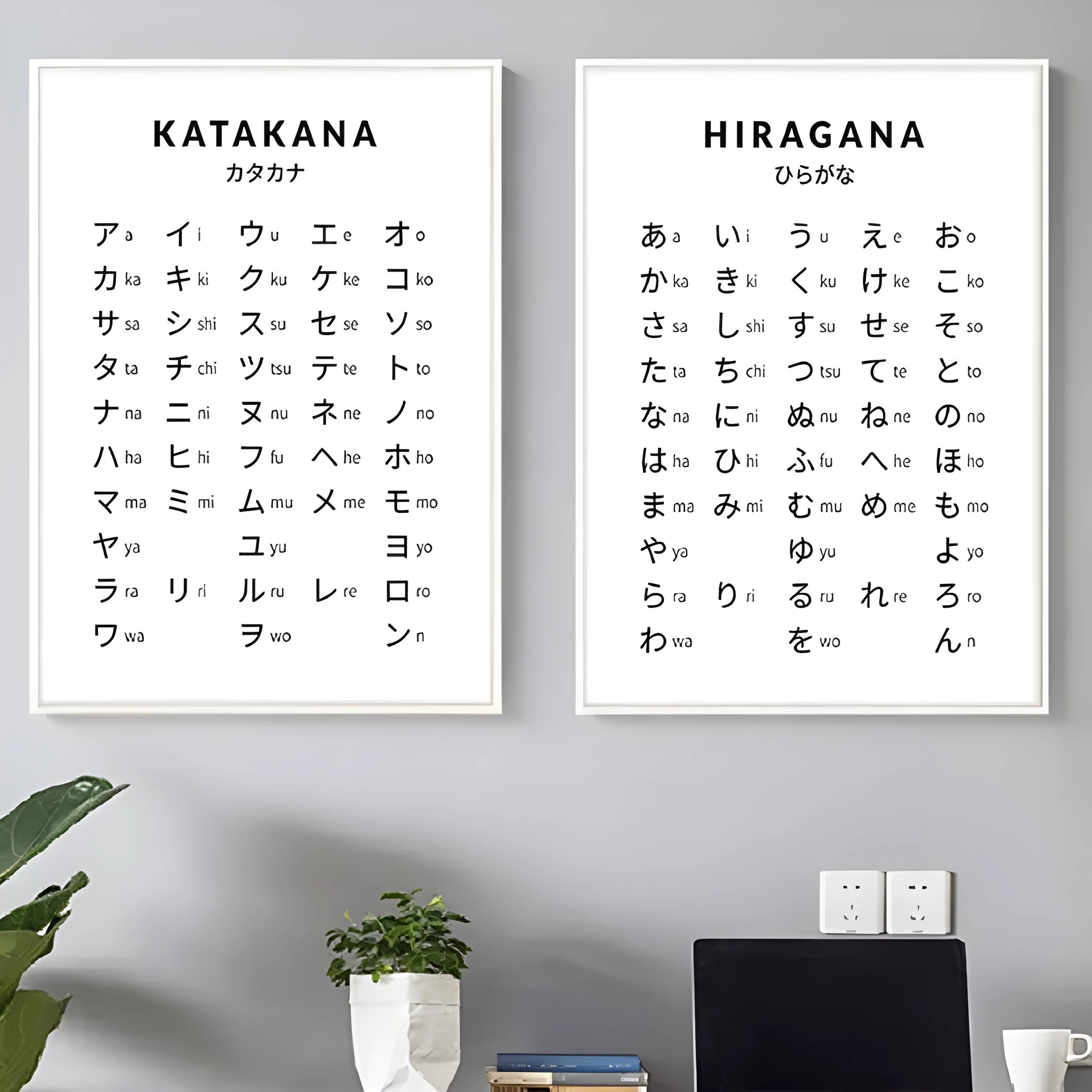 Personalised frameless canvas wall painting with English text in a modern simplicity style.