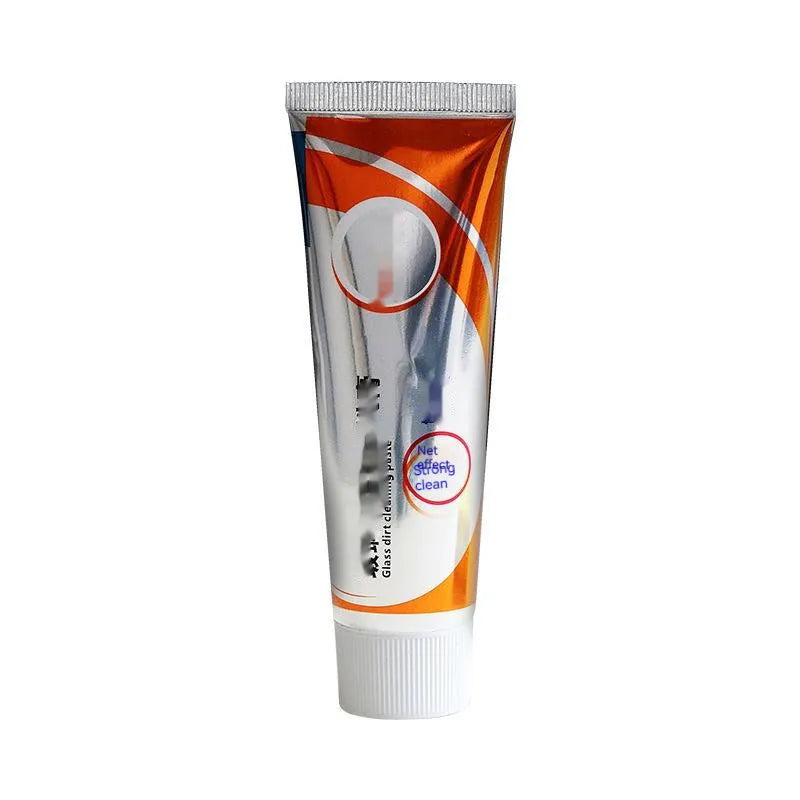 65ml white car windshield cleaning paste in container with sponge applicator for glass oil stain removal