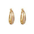 Thick gold plated zircon oval earrings on copper base for women fashion OL style