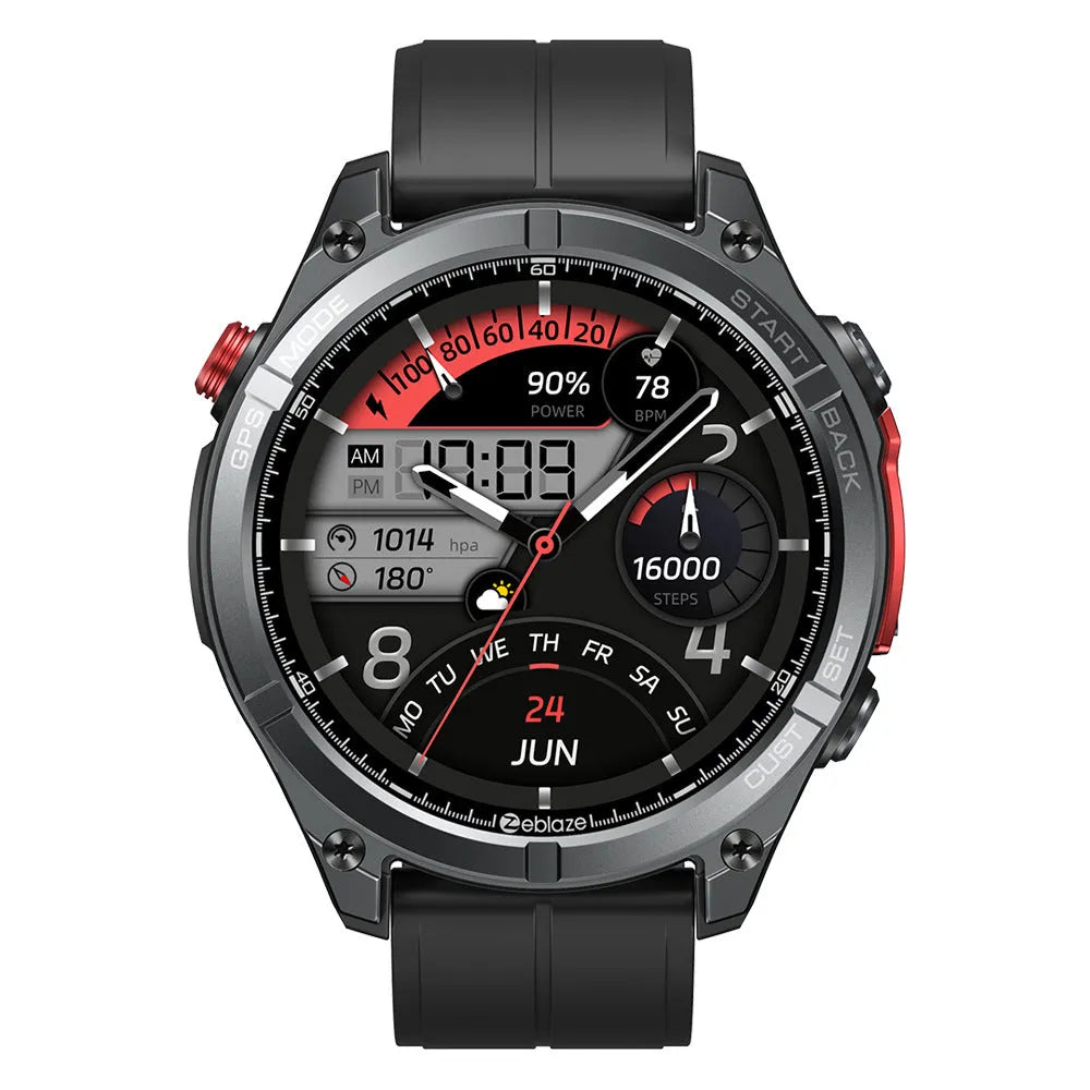 Black or silver touch button smart watch with silicone sports strap, health monitoring and Bluetooth calling functions