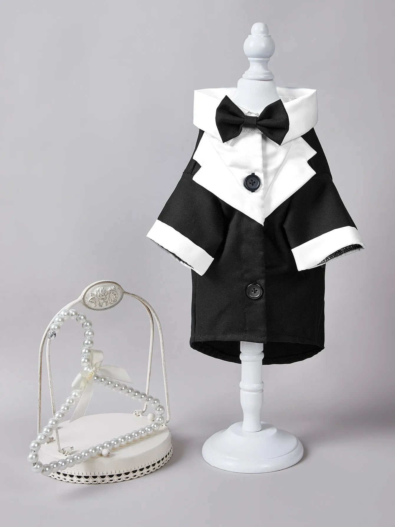 Chinese style four-legged dog wedding suit in polyester fabric available in dark colours