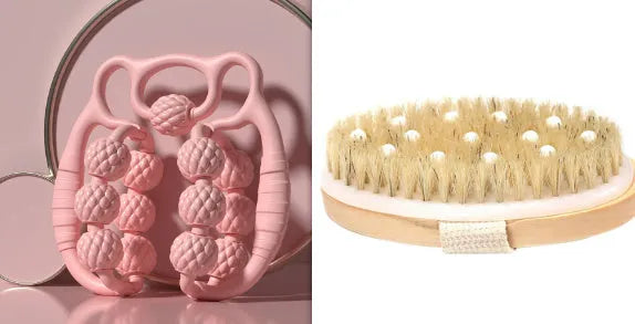 Bear double row ring clip leg massager in cherry powder pink, bubble green, and milk shell purple colour options