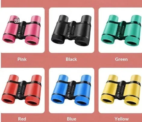 Kids toy telescope 4X30 HD portable binoculars with flat leather body in blue