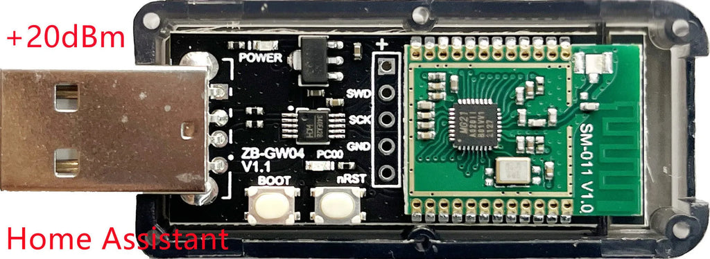 Silicon Labs EFR32MG21 Zigbee USB Dongle for Home Assistant and Zigbee2MQTT coordination.
