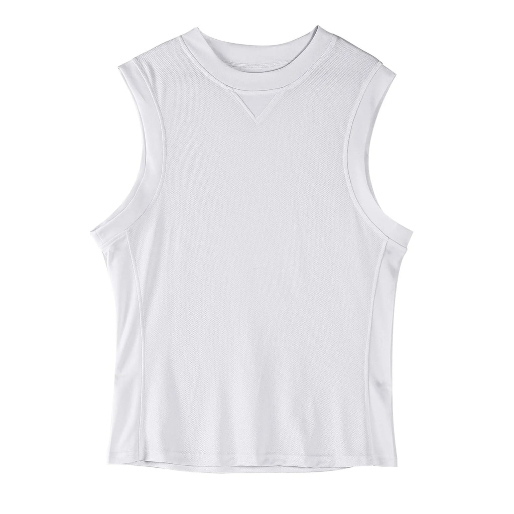 Men's black polyester sports vest with loose fit design for summer fitness activities
