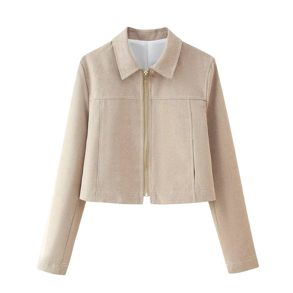 Women's herringbone pattern suit set with 3D embroidery detailing on jacket and trousers