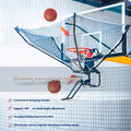 Portable basketball training return device with automatic pitching mechanism and cowhide leather construction