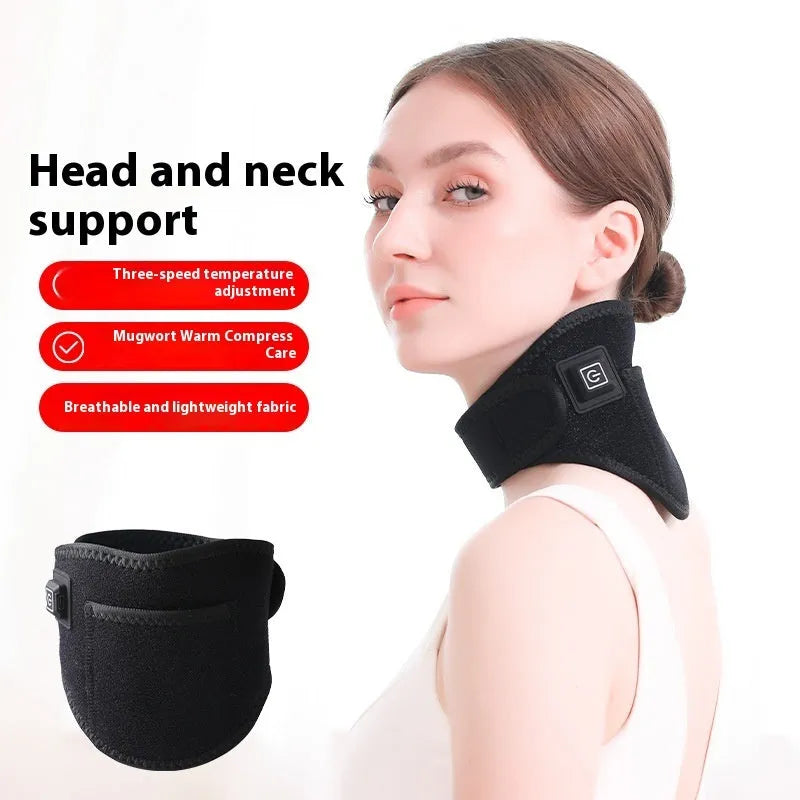 USB powered moxibustion hot compress heating shoulder pad strap for cold-proof physiotherapy shoulder relief, head and neck support style