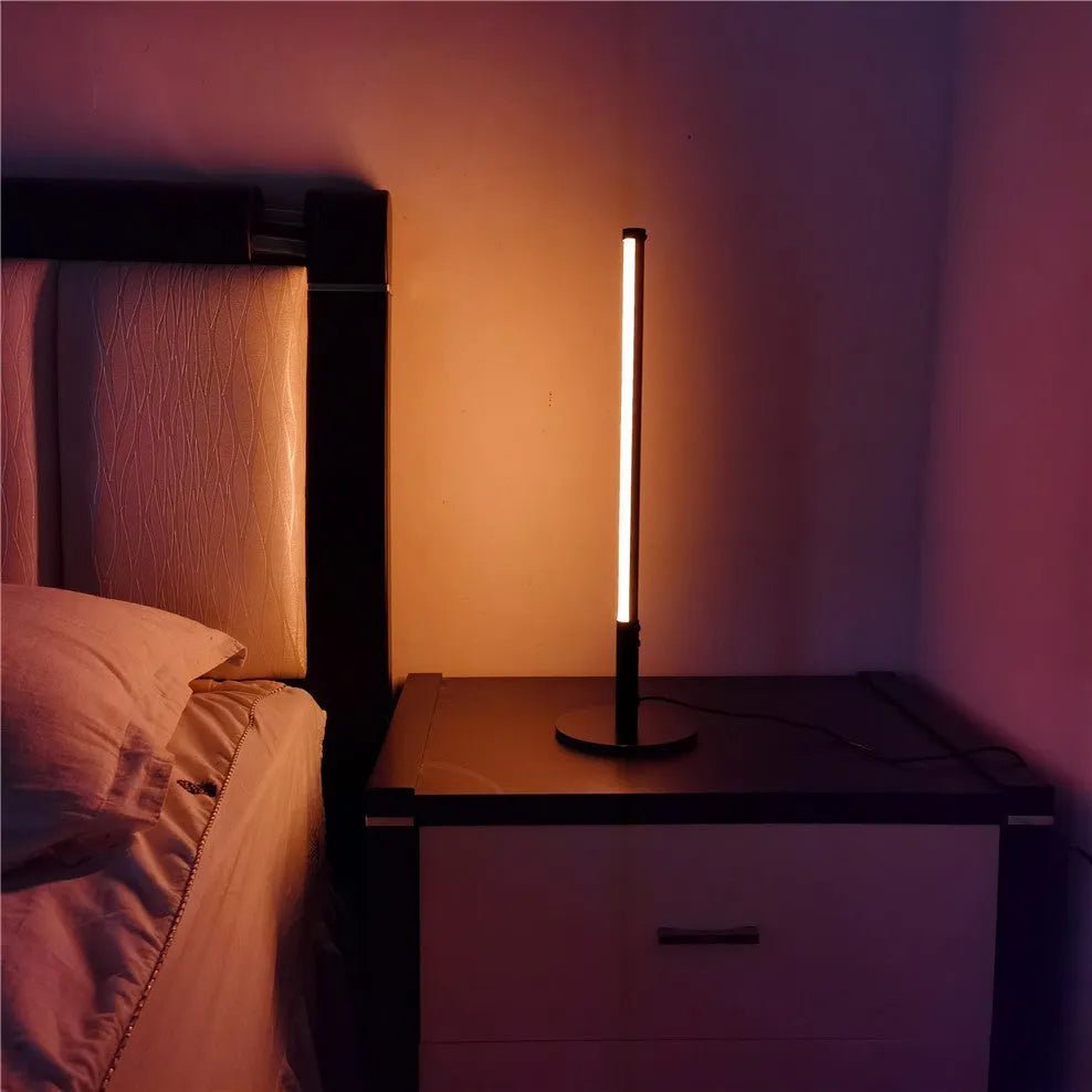 Black retro decorative LED atmosphere lamp with aluminium alloy body measuring 14cm diameter by 48.5cm height