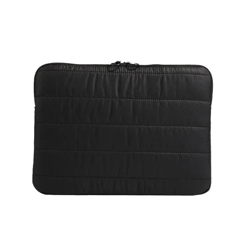 Simple stitching canvas laptop case for 13-inch computer in black solid colour