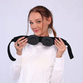 Grey outline Bluetooth sleeping eye mask with integrated wireless headphones for pressure-free music during sleep