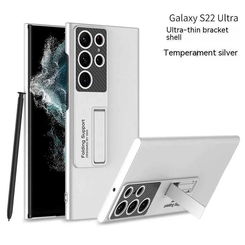 Four-colour Samsung Galaxy ultra-thin bracket phone case with solid colour finish