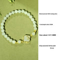 Hetian jade bracelet and necklace set with bamboo newspaper design and carved leaf shapes