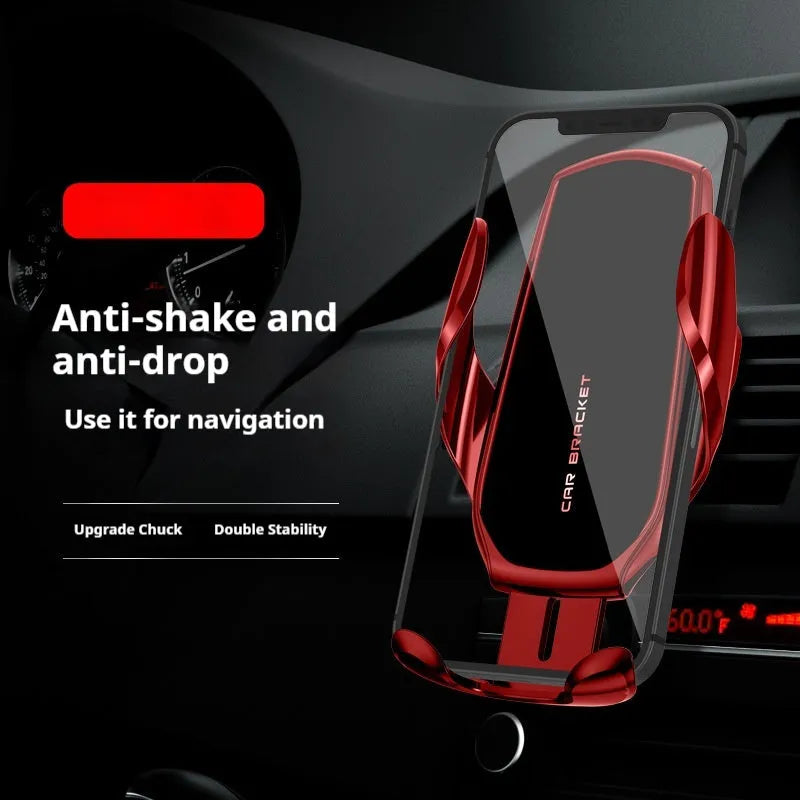 Car interior air outlet navigation support dashboard phone holder with wireless charging, black colour