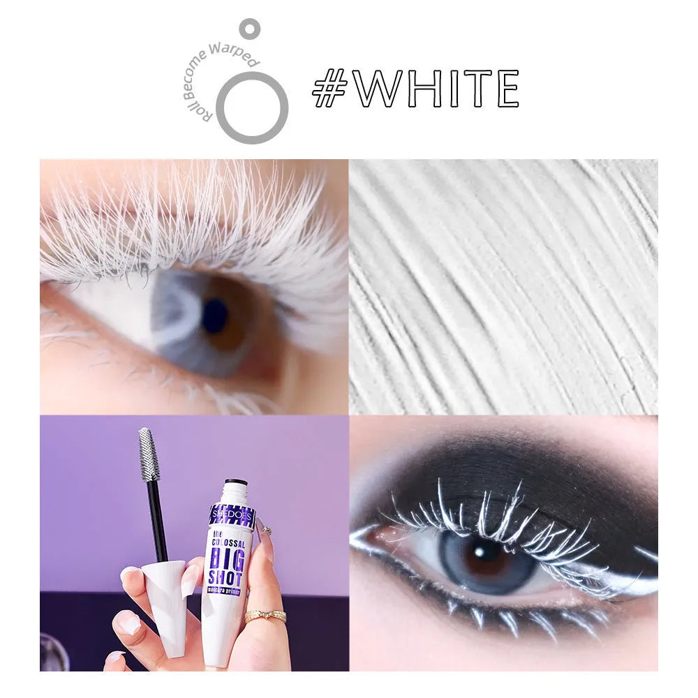 White waterproof mascara brush with 10ml quick-drying sweat-proof formula