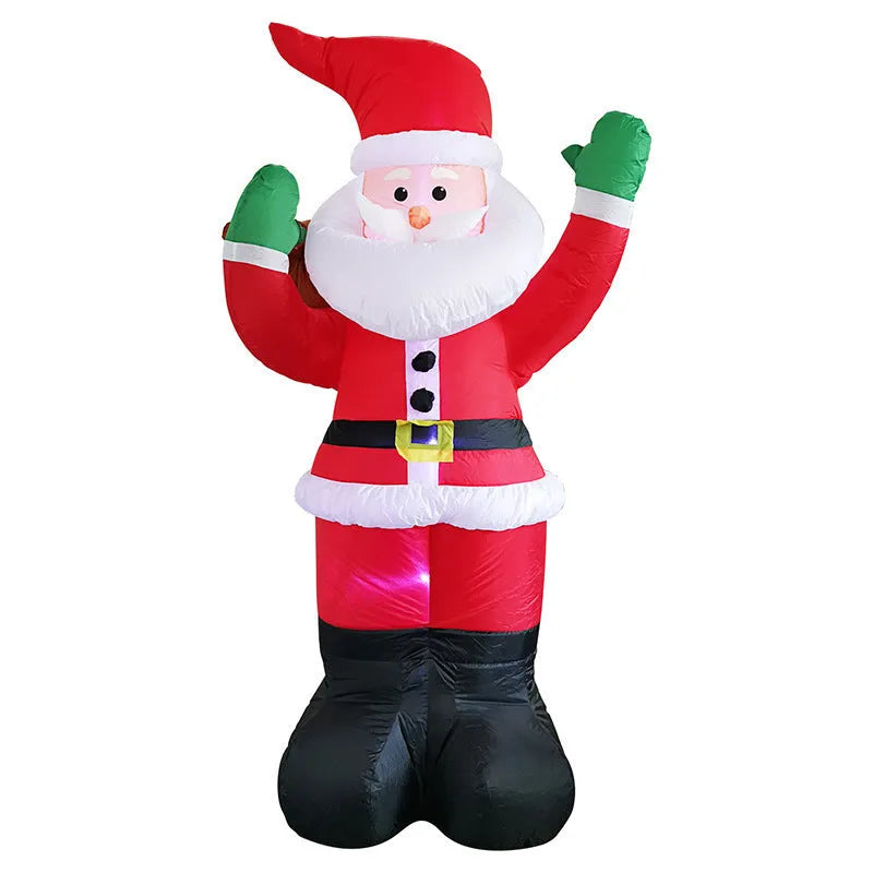 Outdoor Christmas LED inflatable decoration showing Santa, snowman, or tree design with illuminated features