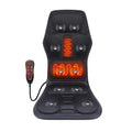Full body massage car mat with handheld remote and artificial leather surface showing hot compress controls