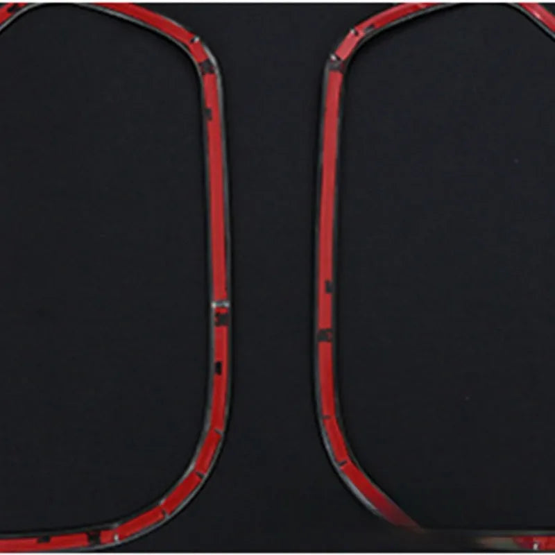 Two silver 304 stainless steel audio frame trim pieces for ROOX 40 Series car doors