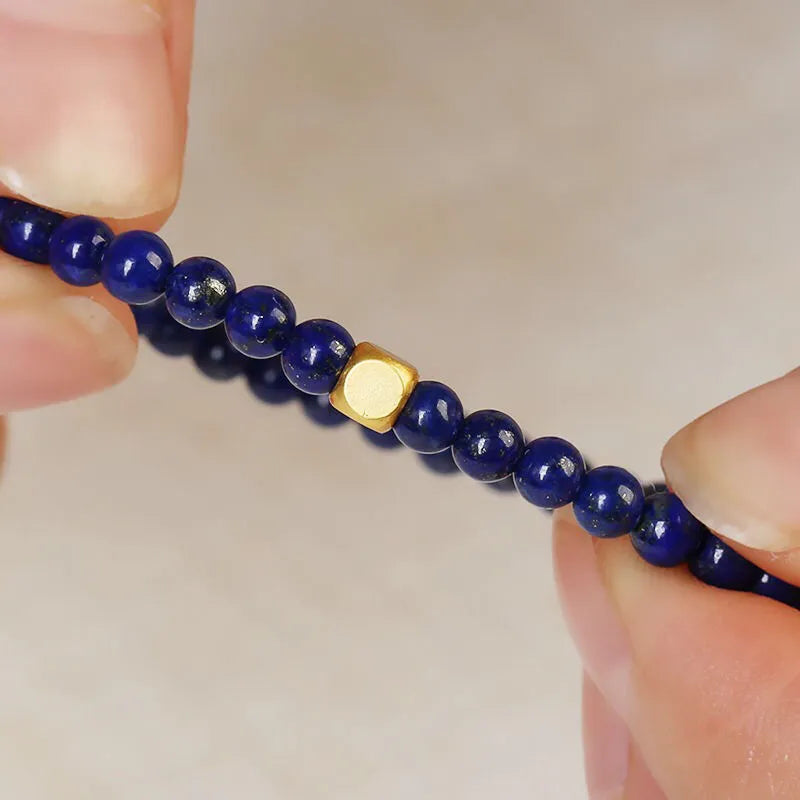 Natural green gold stone crystal bracelet with geometric shape measuring 16mm