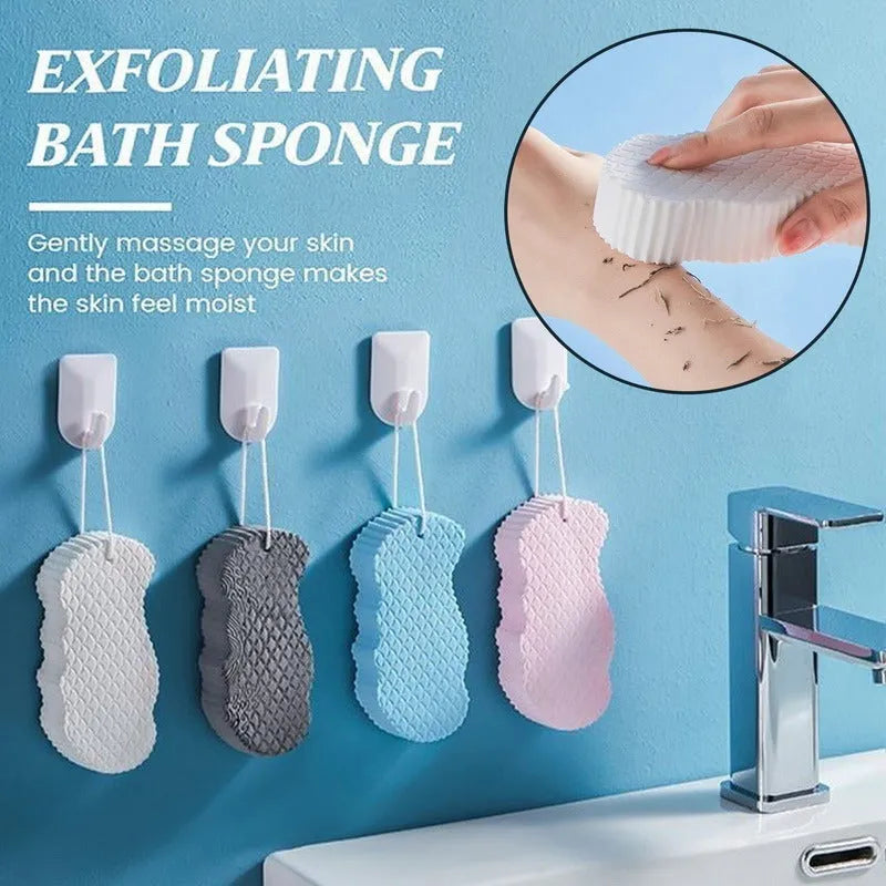 White 3D fish scale pattern bath sponge ball for gentle body exfoliation