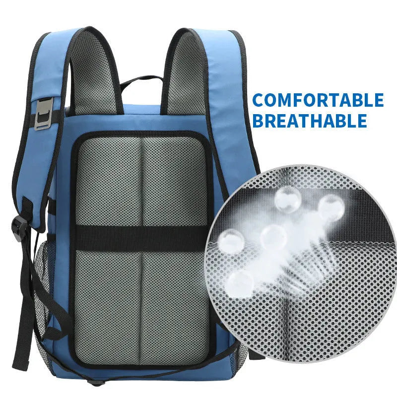 20-litre waterproof backpack with bottle opener on shoulder strap in modern simplicity design
