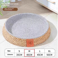 Natural rattan woven cat nest bed for pets, shown in one of four available sizes.