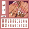 French Gold Pile Rhinestone Fake Nail Patch in Z1046 Flash Galaxy colour with plastic armour piece
