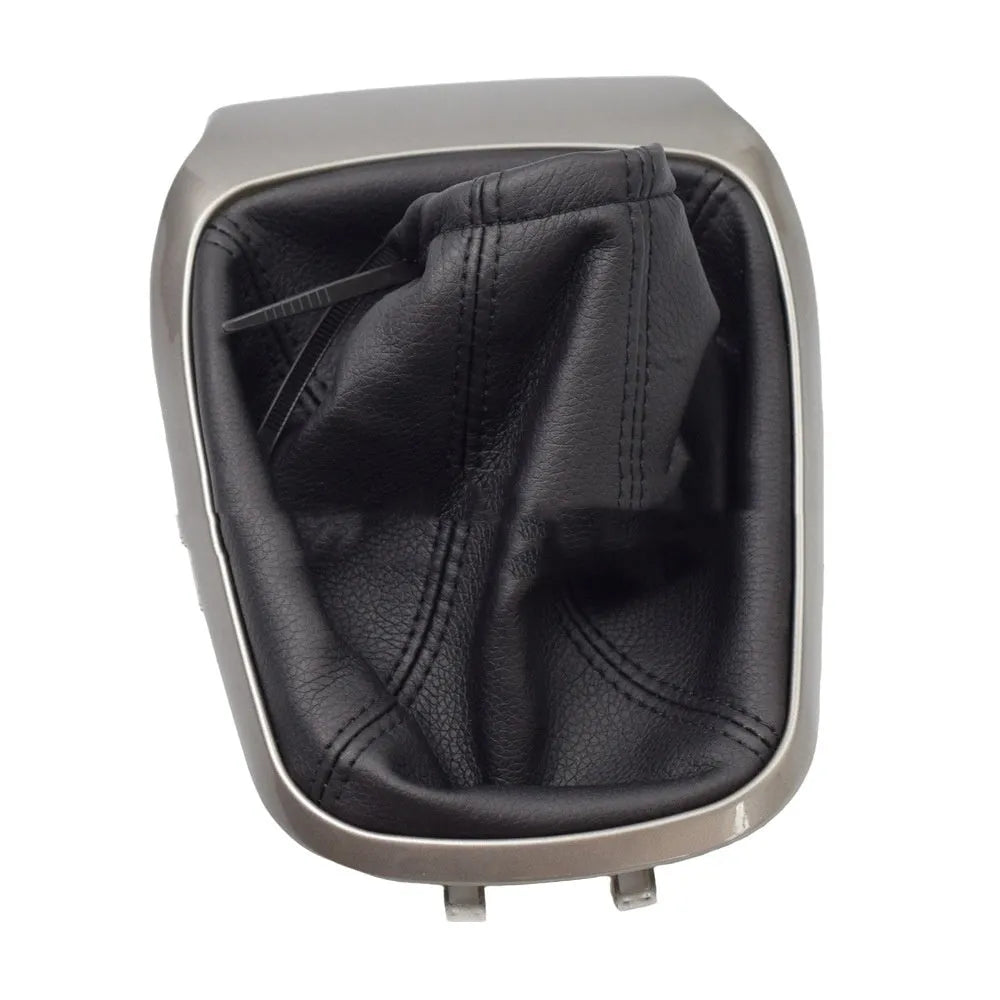 Black leather gear knob cover for Chevrolet Sonic Aveo T300 2011-2015 with 5-speed plastic headgear