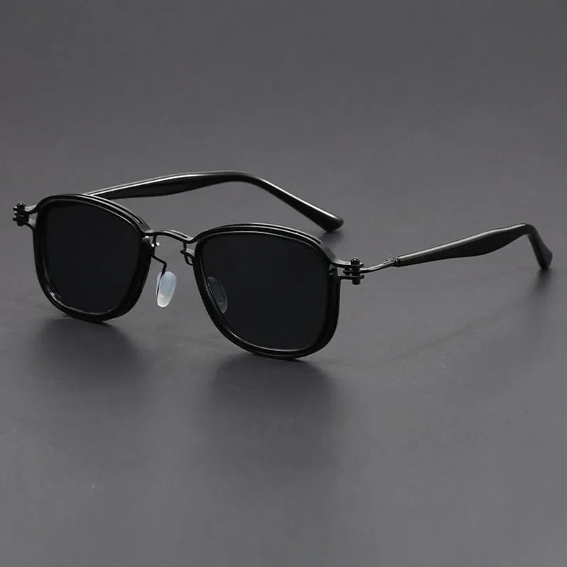 Retro-style square frame sunglasses with a metal and plastic build in a two-tone colour option.