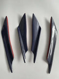 Set of four carbon fibre look bumper air knife blades for automotive modification in various colour options