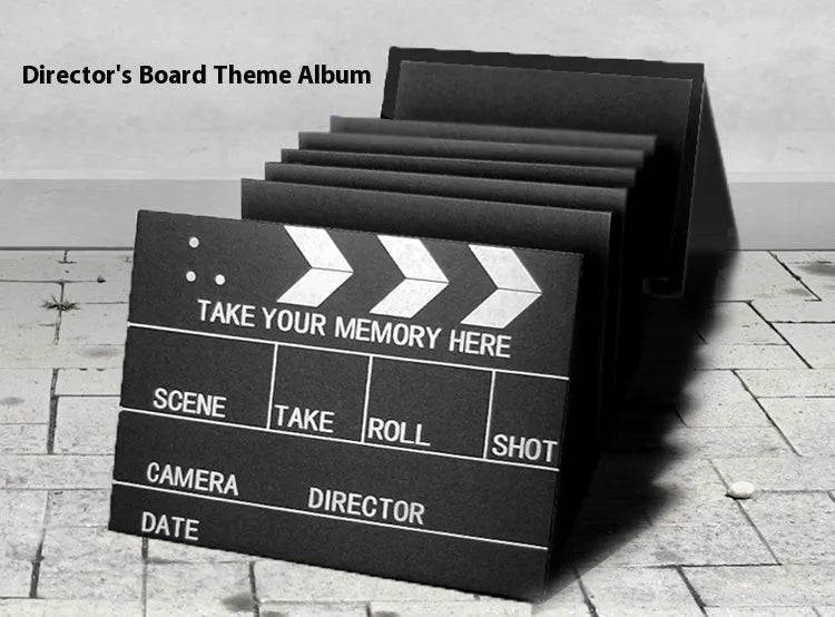 DIY adhesive film guide photo album with 21x15cm cover, 36 pages, kraft paper inner, black colour option