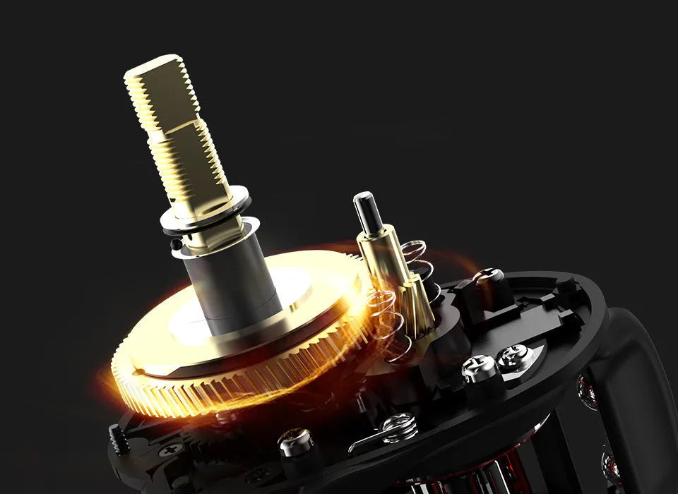 Drip wheel fishing reel with rocking wheel mechanism for left or right hand use