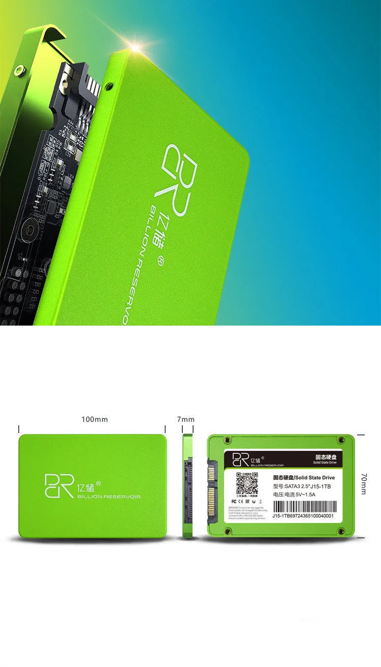 Black 2.5-inch SATA solid state drive for desktop and laptop internal storage upgrade.