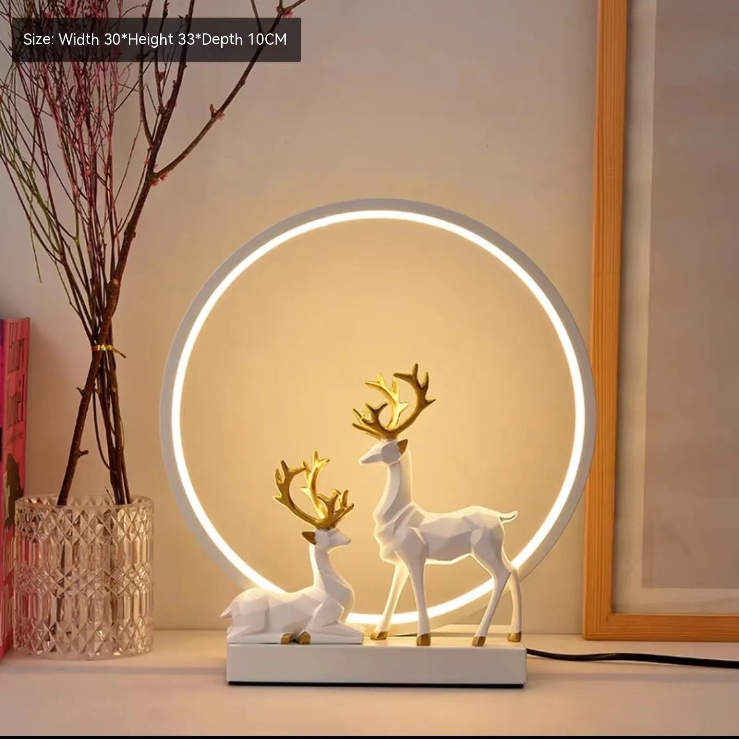 Modern simplicity bride dowry night light in noble gold or white with button or remote control