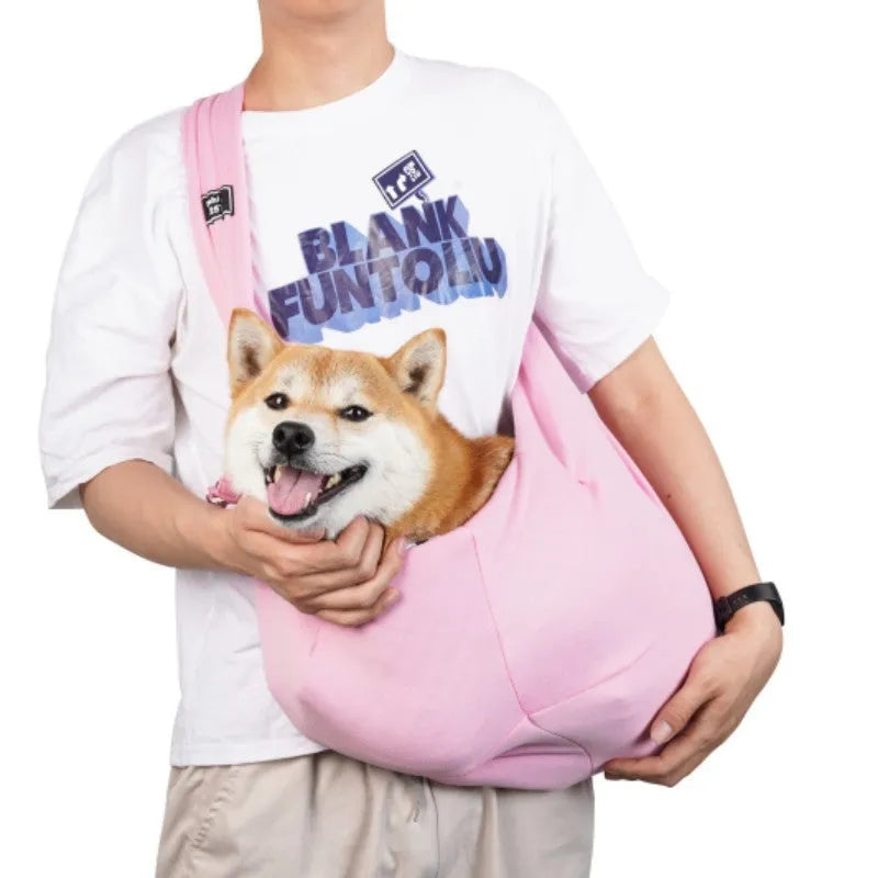 Breathable mesh cat messenger bag folded with adjustable strap in summer colour option