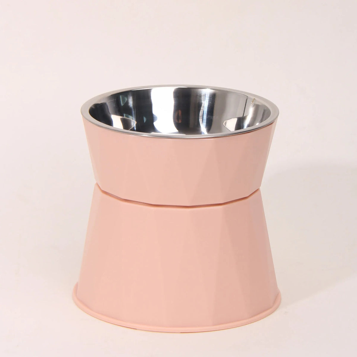 High foot stainless steel cat feeding bowl in blue with anti-spill design for neck protection