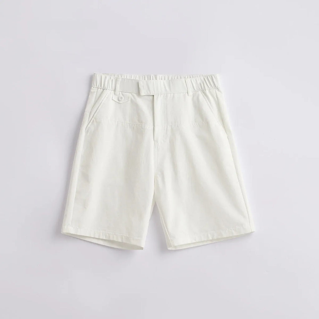 Men's light blue casual cotton blend shorts with a loose fit, shown on a hanger.