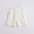 Men's light blue casual cotton blend shorts with a loose fit, shown on a hanger.