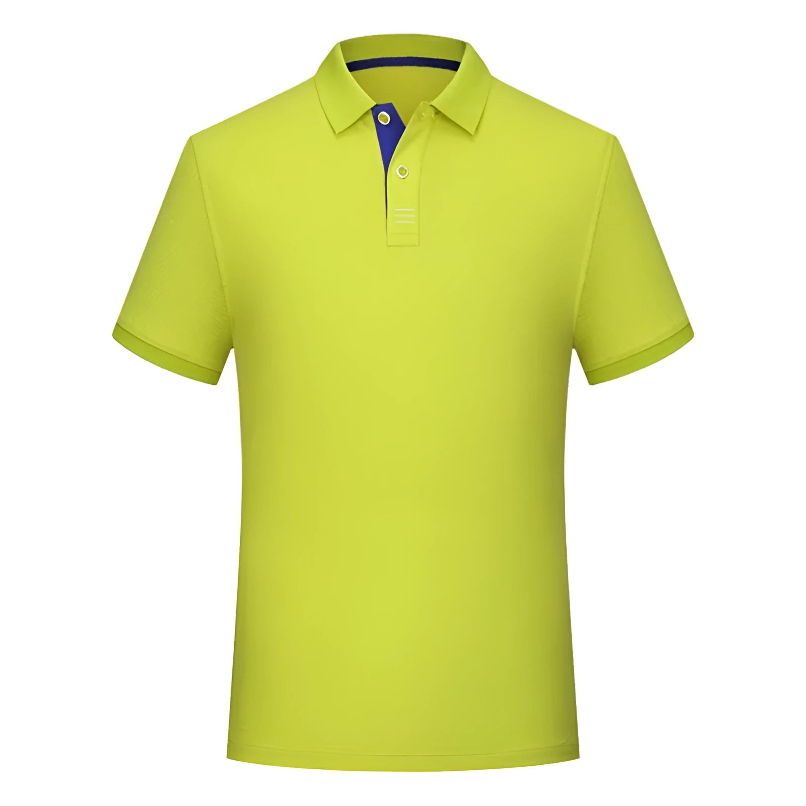 Cotton solid colour polo collar casual t-shirt short sleeve summer men daily wear