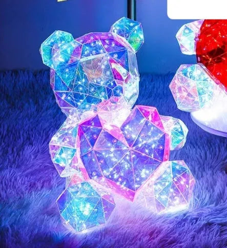 Creative glowing bear plastic gift with USB plug 30 cm red love colour