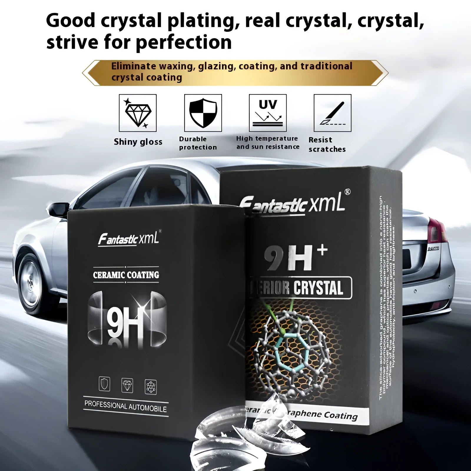 Automotive nano ceramic crystal coating 50ml graphene plated crystal silica-based paint protection in large box