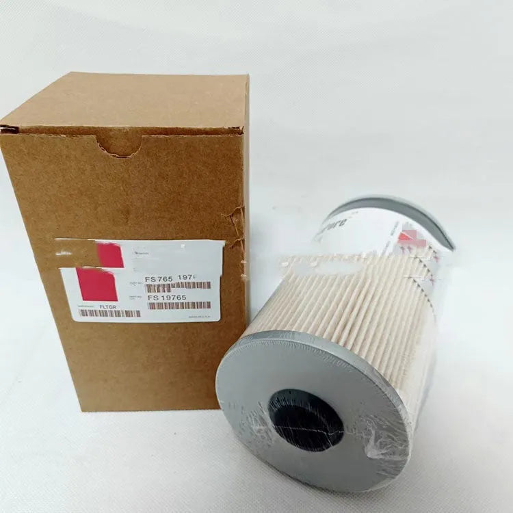 FS19764 diesel fuel filter with dimensions and paper element for generator and automotive use.
