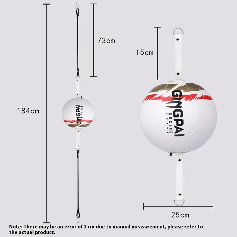 Black hanging boxing speed ball with adjustable cord for reaction training