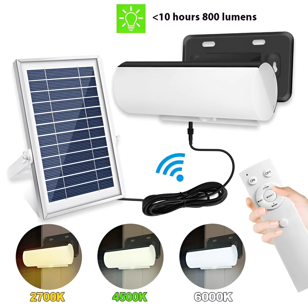 Solar sensor wall lamp super bright street lamp tricolour light black shell outdoor mounting