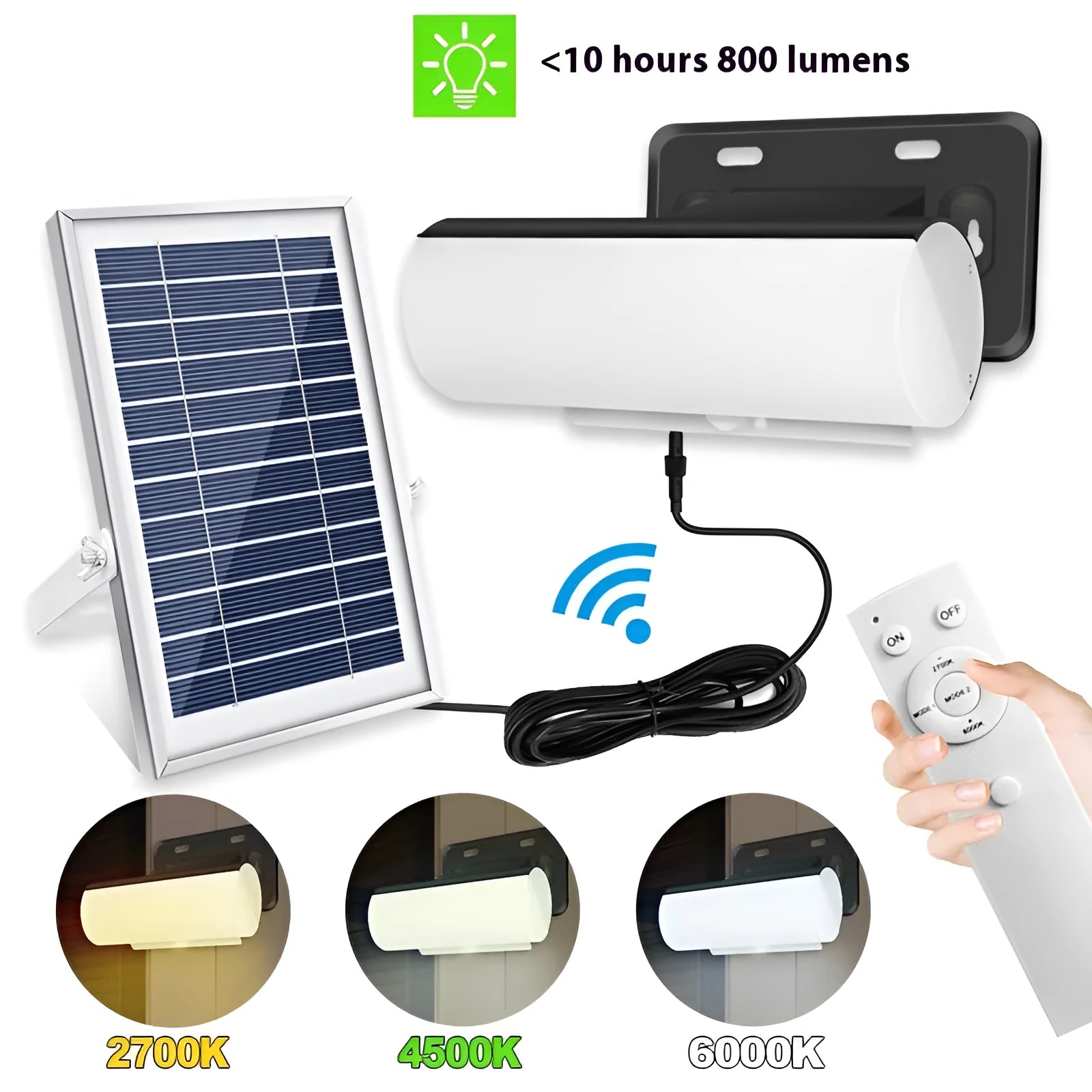 Solar sensor wall lamp super bright street lamp tricolour light black shell outdoor mounting
