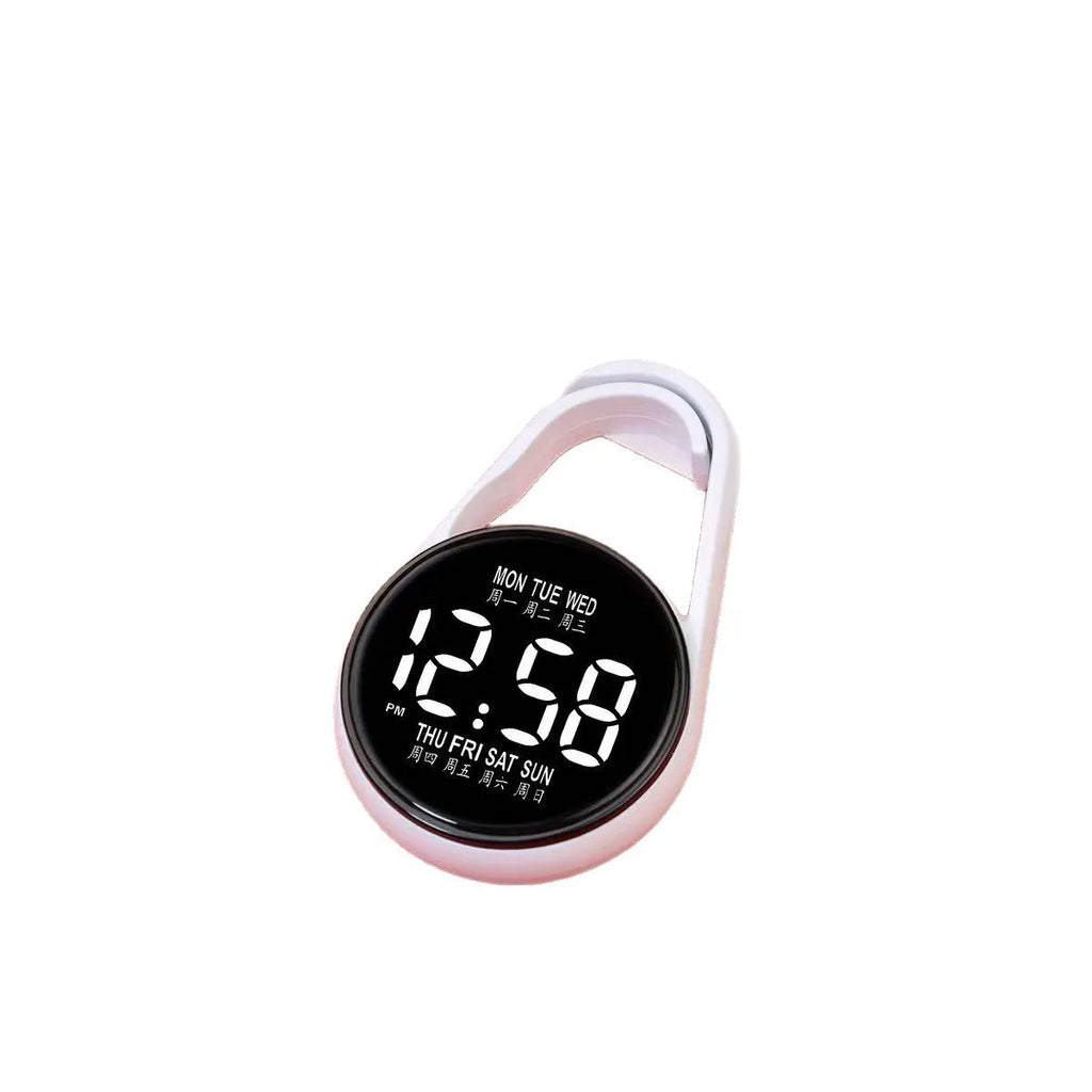 LED digital watch with luminous display showing time and weekday, available in multiple colours